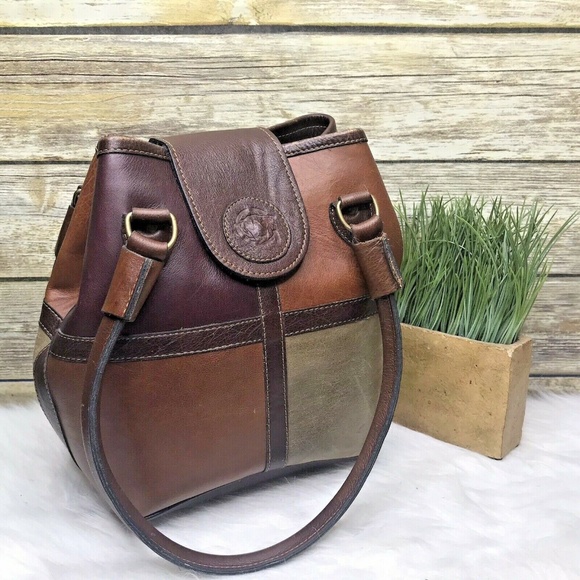 Vintage Bags Vintage Patchwork Color Block Leather Bag Tote Poshmark